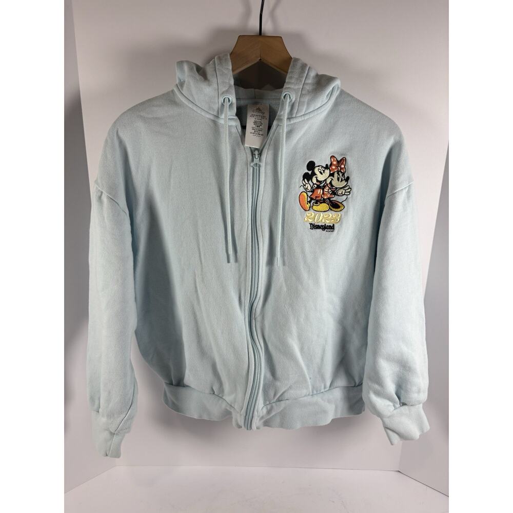 Disneyland Resort 2023 Mickey And Minnie Zipper Hoodie Size Medium